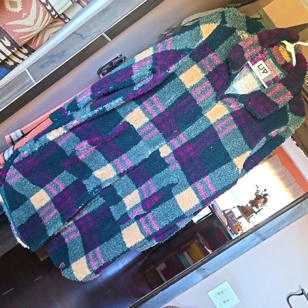 LIV Outdoor Womens Plaid Fleece Shacket